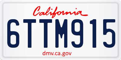 CA license plate 6TTM915