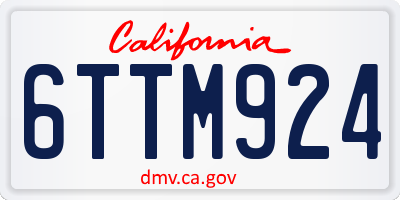CA license plate 6TTM924
