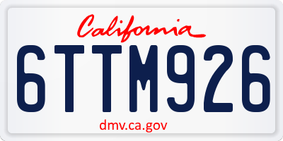 CA license plate 6TTM926