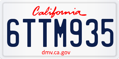 CA license plate 6TTM935