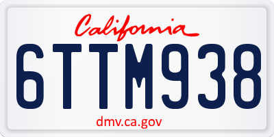 CA license plate 6TTM938