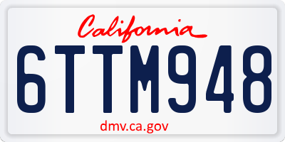 CA license plate 6TTM948