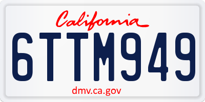 CA license plate 6TTM949