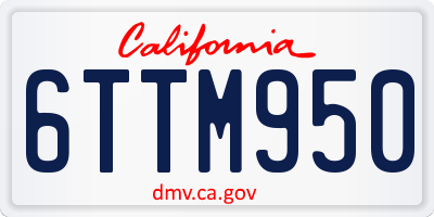 CA license plate 6TTM950