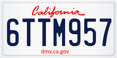 CA license plate 6TTM957