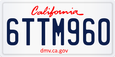 CA license plate 6TTM960