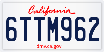 CA license plate 6TTM962