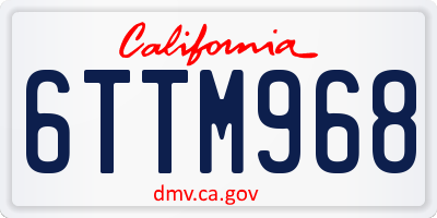 CA license plate 6TTM968