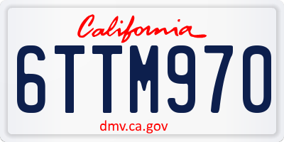 CA license plate 6TTM970