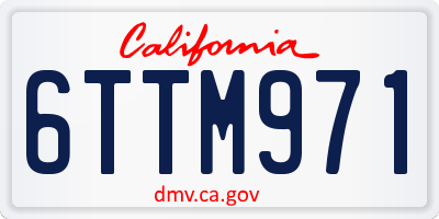 CA license plate 6TTM971