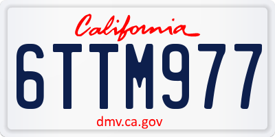 CA license plate 6TTM977