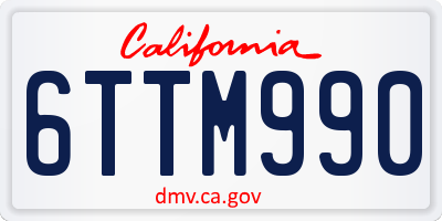 CA license plate 6TTM990