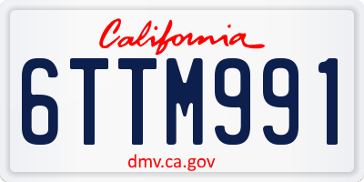 CA license plate 6TTM991