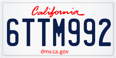 CA license plate 6TTM992