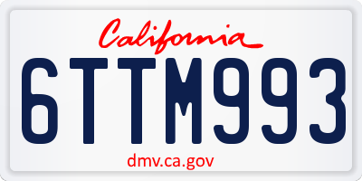 CA license plate 6TTM993