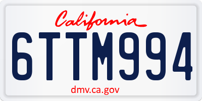 CA license plate 6TTM994