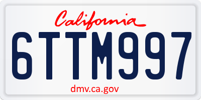 CA license plate 6TTM997