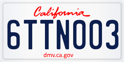 CA license plate 6TTN003