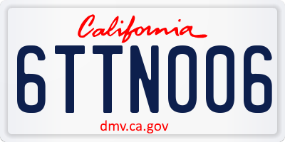 CA license plate 6TTN006