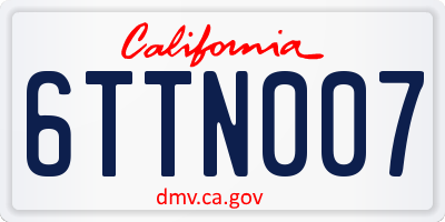 CA license plate 6TTN007
