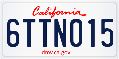 CA license plate 6TTN015