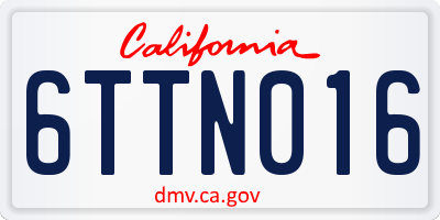 CA license plate 6TTN016