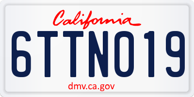 CA license plate 6TTN019