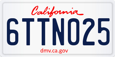 CA license plate 6TTN025