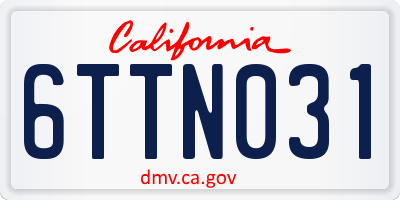CA license plate 6TTN031