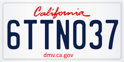 CA license plate 6TTN037