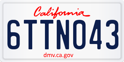 CA license plate 6TTN043