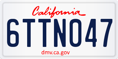 CA license plate 6TTN047