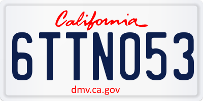 CA license plate 6TTN053