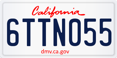 CA license plate 6TTN055