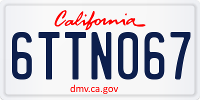CA license plate 6TTN067