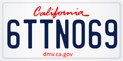 CA license plate 6TTN069