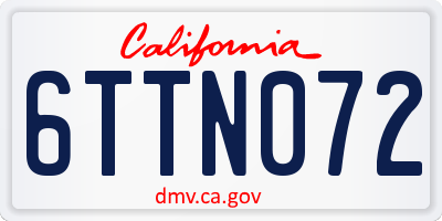 CA license plate 6TTN072
