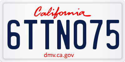 CA license plate 6TTN075