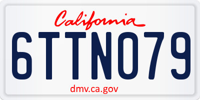 CA license plate 6TTN079