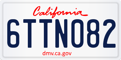 CA license plate 6TTN082