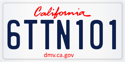 CA license plate 6TTN101