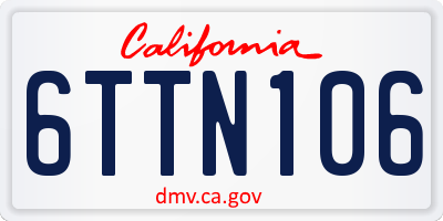 CA license plate 6TTN106