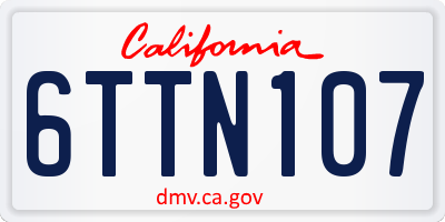 CA license plate 6TTN107