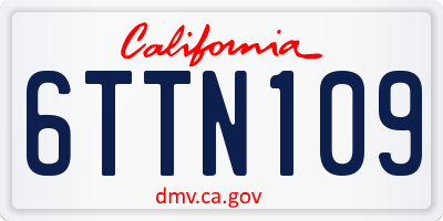 CA license plate 6TTN109