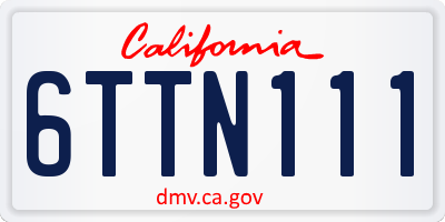 CA license plate 6TTN111