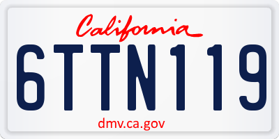 CA license plate 6TTN119