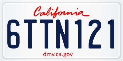 CA license plate 6TTN121
