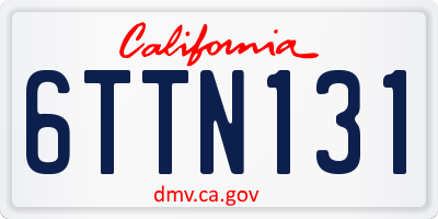 CA license plate 6TTN131