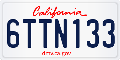 CA license plate 6TTN133