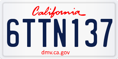 CA license plate 6TTN137